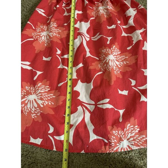Womens Red Big Floral Print Off Shoulder Ruffle Dress Hawaiian Beach Tropical 1X - Picture 7 of 10